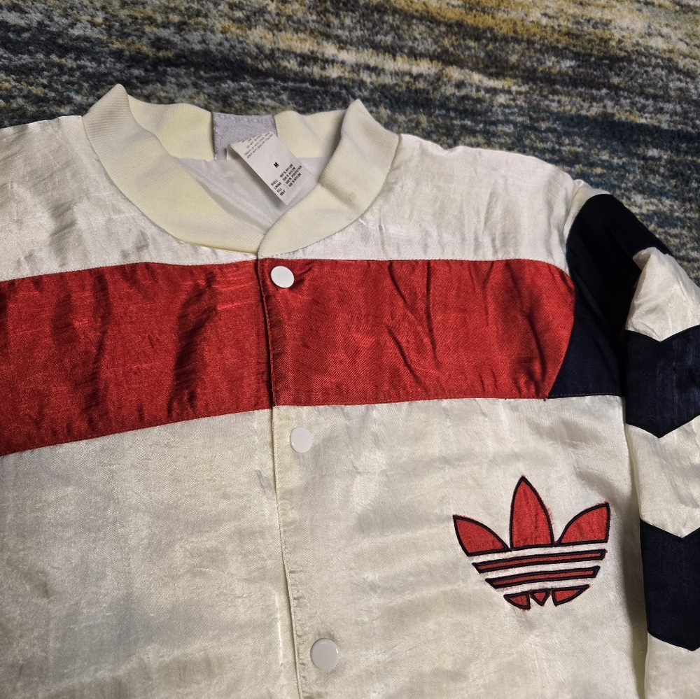 Vintage 80s Adidas Jacket Satin Bomber - Picture 3 of 8